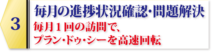3 毎月の新捗状況確認・問題解決