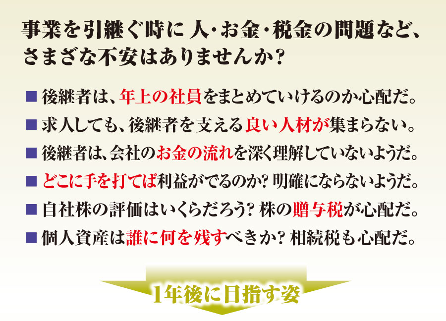 事業を引き継ぐ時の不安